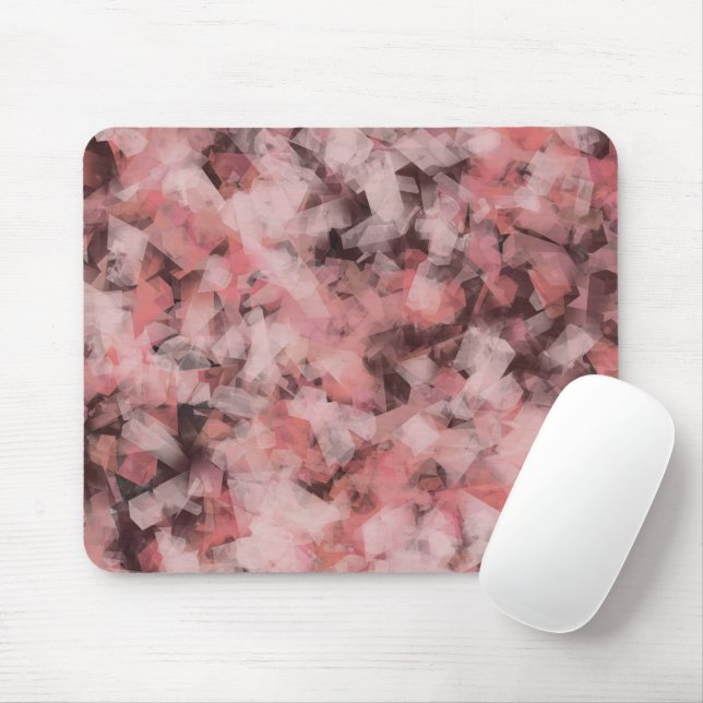 Black Gray Pink White Modern Geometric Abstract Mouse Pad (With Mouse)