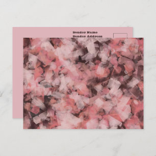 Black Gray Pink White Modern Geometric Abstract Postcard