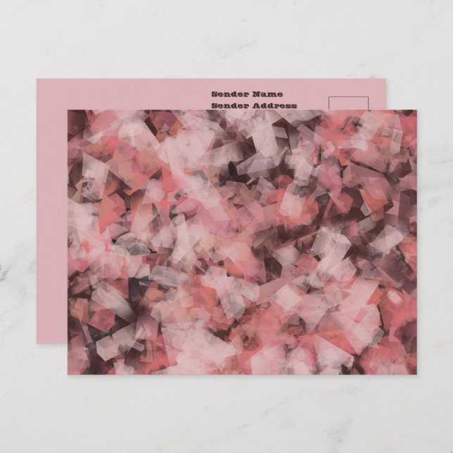 Black Gray Pink White Modern Geometric Abstract Postcard (Front/Back)