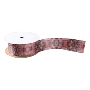 Black Gray Pink White Modern Geometric Abstract Satin Ribbon