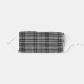 Black Gray Plaid Pattern Adult Cloth Face Mask (Front, Folded)