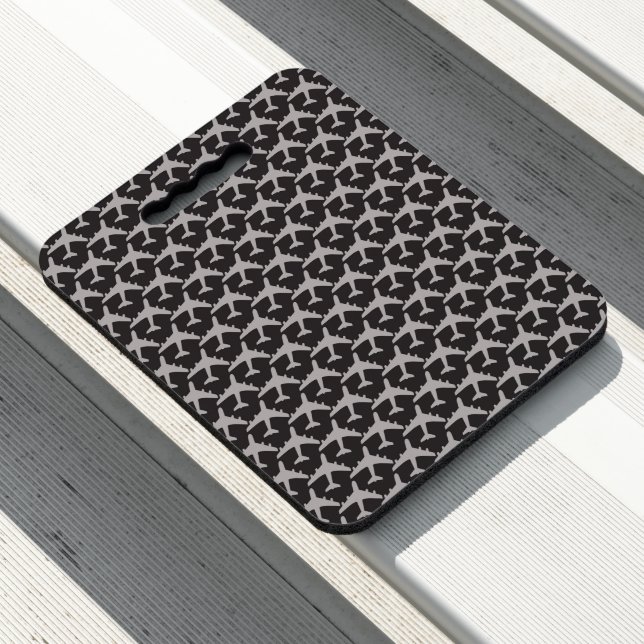 Black Gray Plane Airplanes Pilot Plane Aviation Seat Cushion (In Situ)