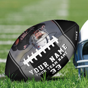Black Gray Player Name Number Team Photo Football