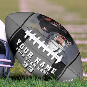 Black Gray Player Name Number Team Photo  Football