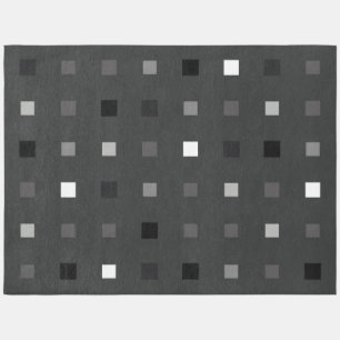 Black Gray Playful Pixel Seamless Pattern Rug