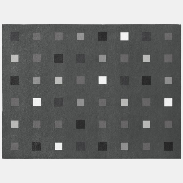 Black Gray Playful Pixel Seamless Pattern Rug (Front)