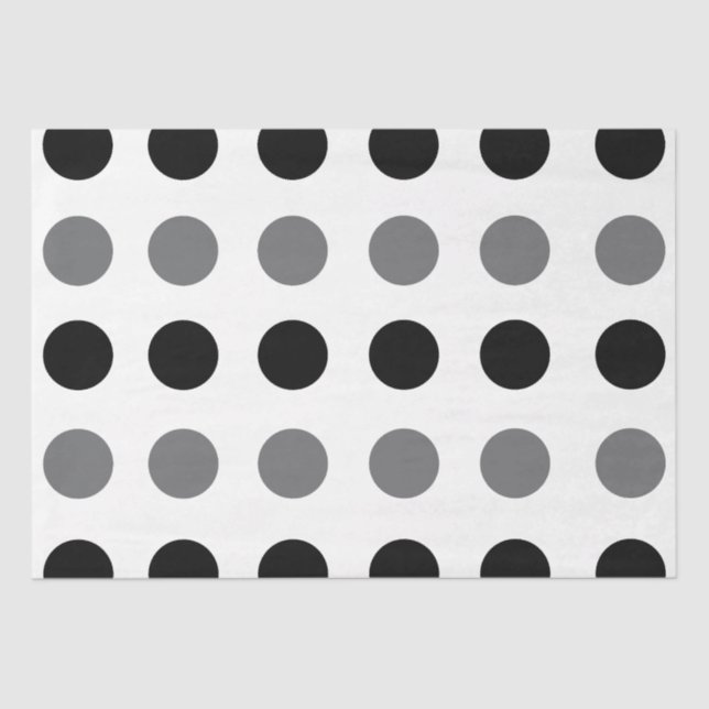 Black Gray Polka Dot Baby Shower Birthday Tissue Paper (Front)