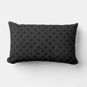 Black & Gray Polka Dots Pattern Lumbar Pillow
