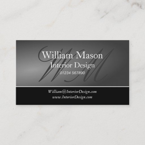 Customizable Black &amp; Gray Professional Business Card