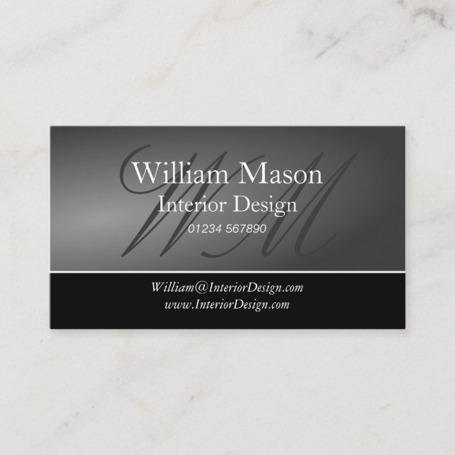 Black & Gray Professional Business Card (Front)