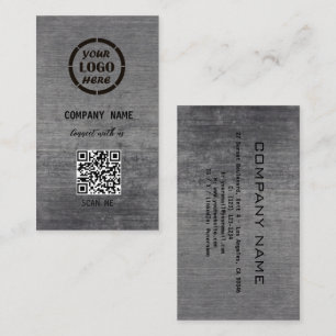 Black Gray Professional Design Modern QR Code Business Card