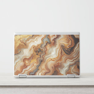 Black Gray Red Brown Amber Gold Marble Art HP Laptop Skin