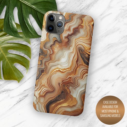 Black Gray Red Brown Amber Gold Marble Art Pattern iPhone 15 Pro Max Case