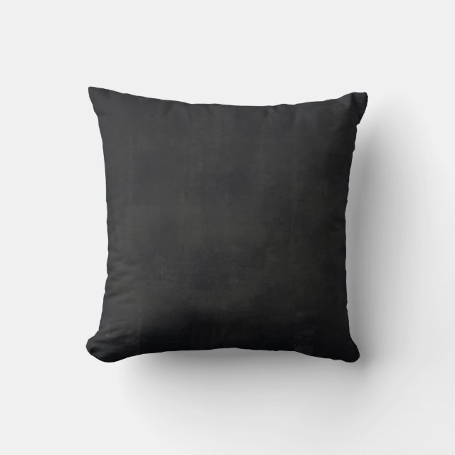 Black Gray Rustic Abstract Throw Pillow (Front)