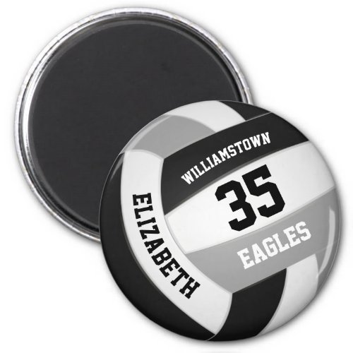 black gray school colors volleyball magnet
