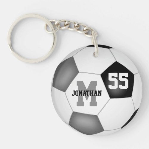 black gray school team colors soccer bag tag keychain