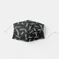 Black & Gray Scissor Pattern Cloth Face Mask