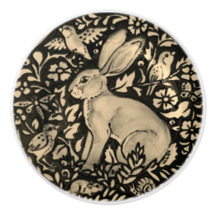 Black Gray Sepia Rabbit Bird Snail Drawer Pull