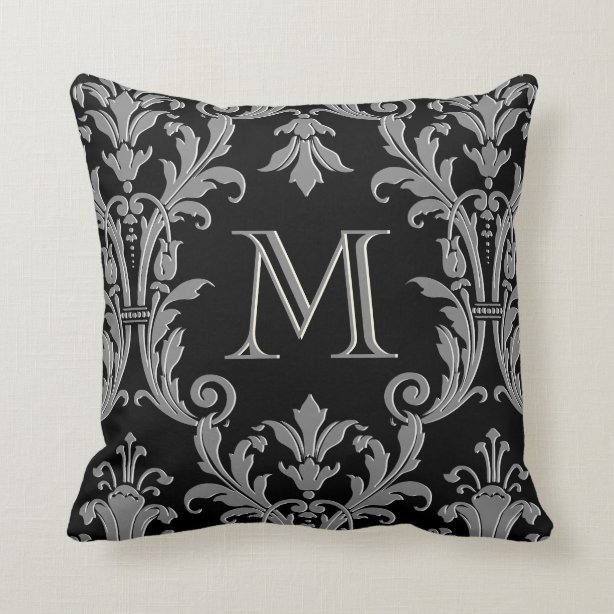 Black And Silver Decorative & Throw Pillows Zazzle