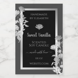Black Gray Silver Frame Product Packaging Labels &