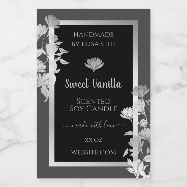Black Gray Silver Frame Product Packaging Labels & (Single Label)