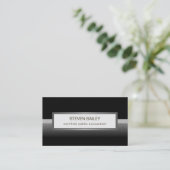 Black Gray Silver & White Professional Accountant Business Card (Standing Front)
