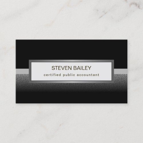 Black Gray Silver  White Professional Accountant Business Card