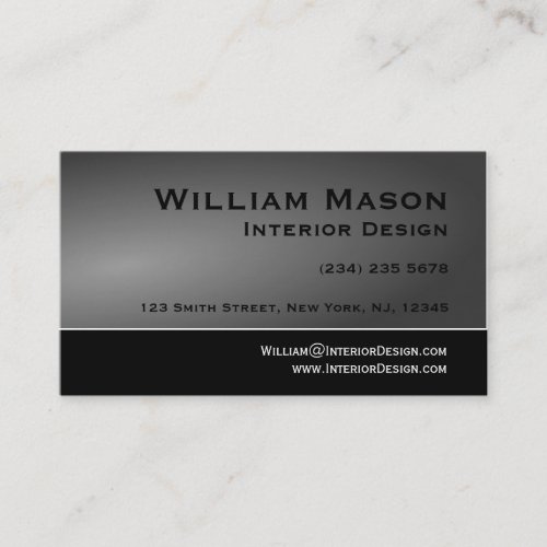 Black &amp; Gray Simple Design Business Card