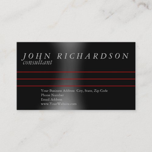 Black Gray Simple Modern Elegant Business Card