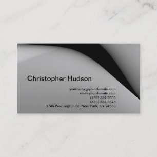 Black Gray Simple Plain Business Card