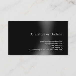 Black Gray Simple Plain Business Card