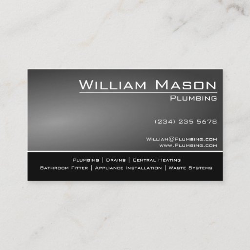 Customizable Black &amp; Gray Skilled Tradesman Business Card