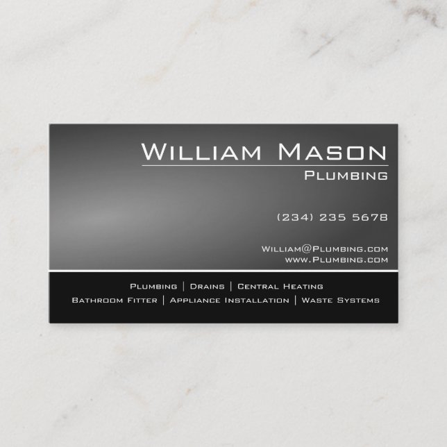 Black & Gray Skilled Tradesman Business Card (Front)