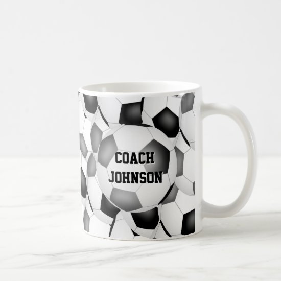 black gray soccer school team colors coach gift coffee mug