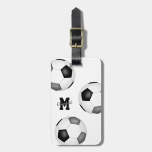 black gray soccer team colors bag ID girls boys Luggage Tag