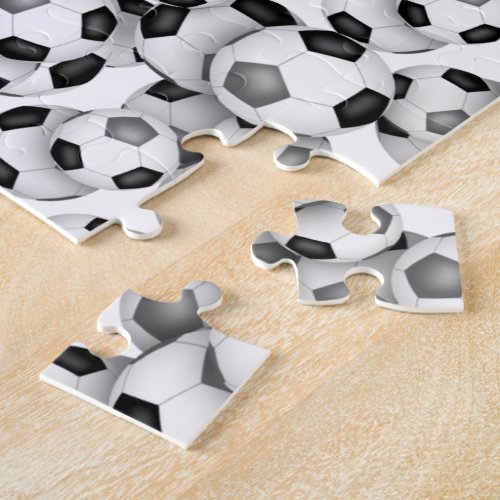 black gray soccer team colors girls boys name jigsaw puzzle