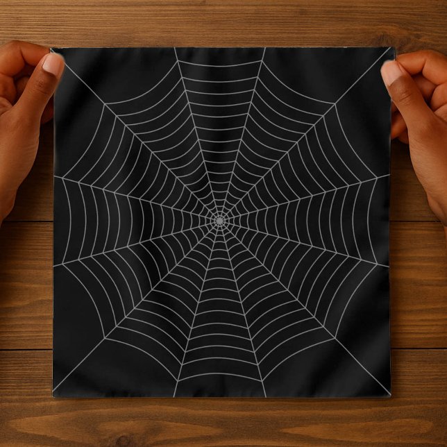 Black gray spider web Halloween pattern Bandana (Creator Uploaded)