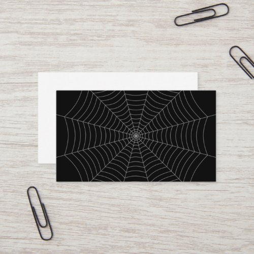 Black gray spider web Halloween pattern Business Card