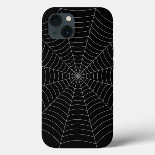 Black gray spider web Halloween pattern iPhone 13 Case