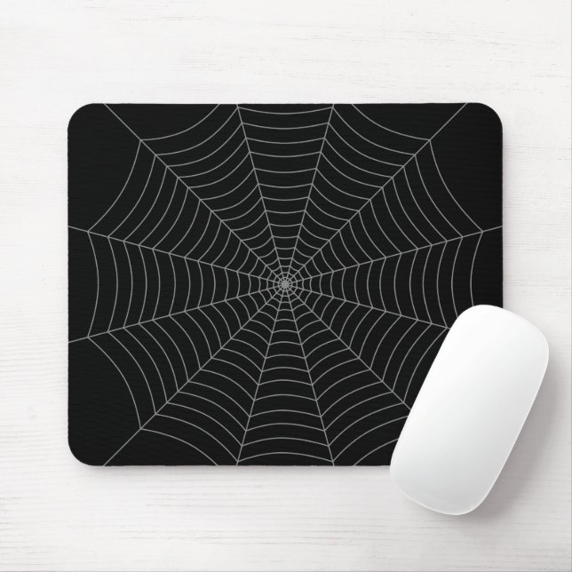 Black gray spider web Halloween pattern Mouse Pad (With Mouse)