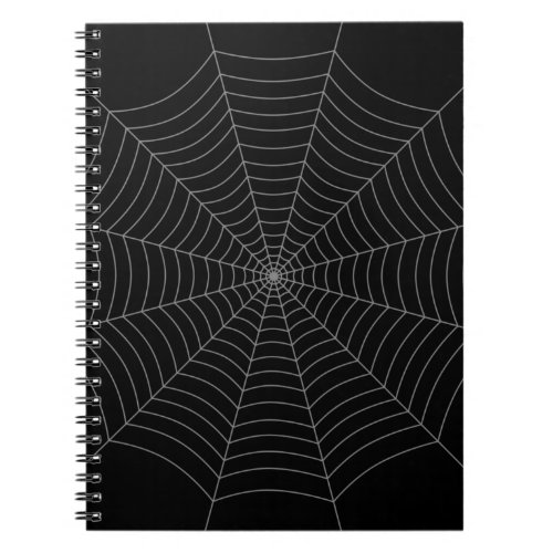 Black gray spider web Halloween pattern Notebook
