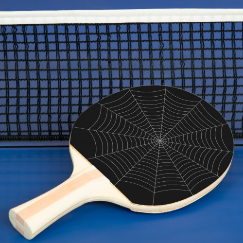 Black gray spider web Halloween pattern Ping Pong Paddle