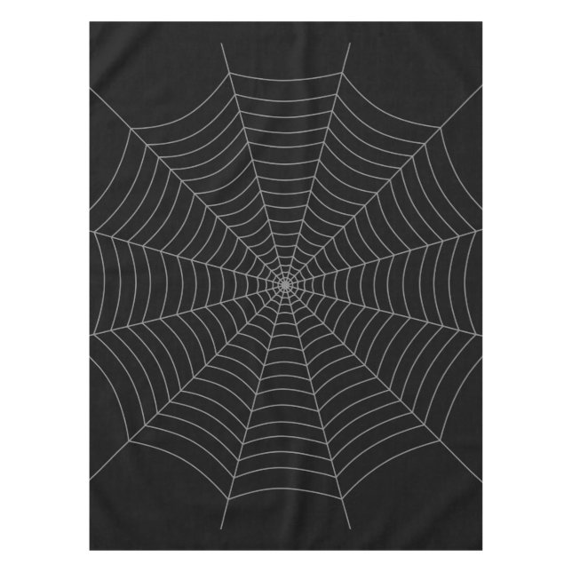 Black gray spider web Halloween pattern Tablecloth (Front)
