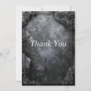 Black & Gray Stone with Border Thank You Card