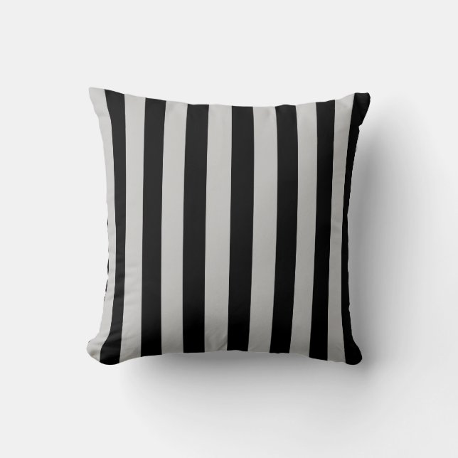 Black/Gray Stripe Colored Pillow (Front)