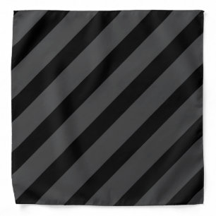 Black Gray Stripe Formal Wedding Pocket Square Bandana