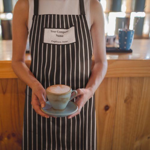 Black  Gray Striped Business All_Over Print Apron
