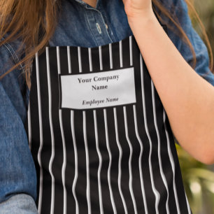 Black & Gray Striped Business All-Over Print Apron