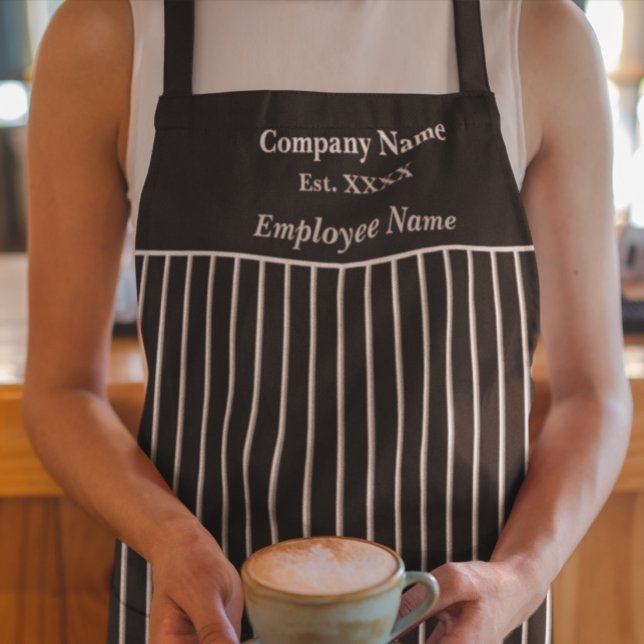 Black & Gray Striped Business All-Over Print Apron (Creator Uploaded)