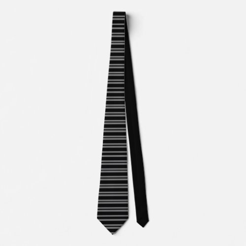 Black  Gray Striped Pattern â Image on Front Only Neck Tie